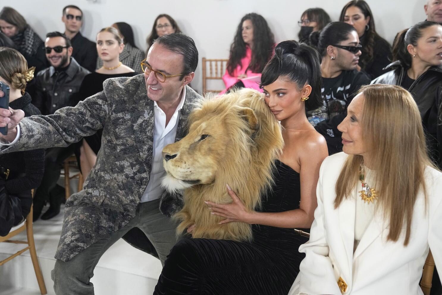 lion dress fashion show No animals were harmed': Kylie Jenner's ultra-realistic lion head sparks uproar at Paris fashion week | Paris fashion week