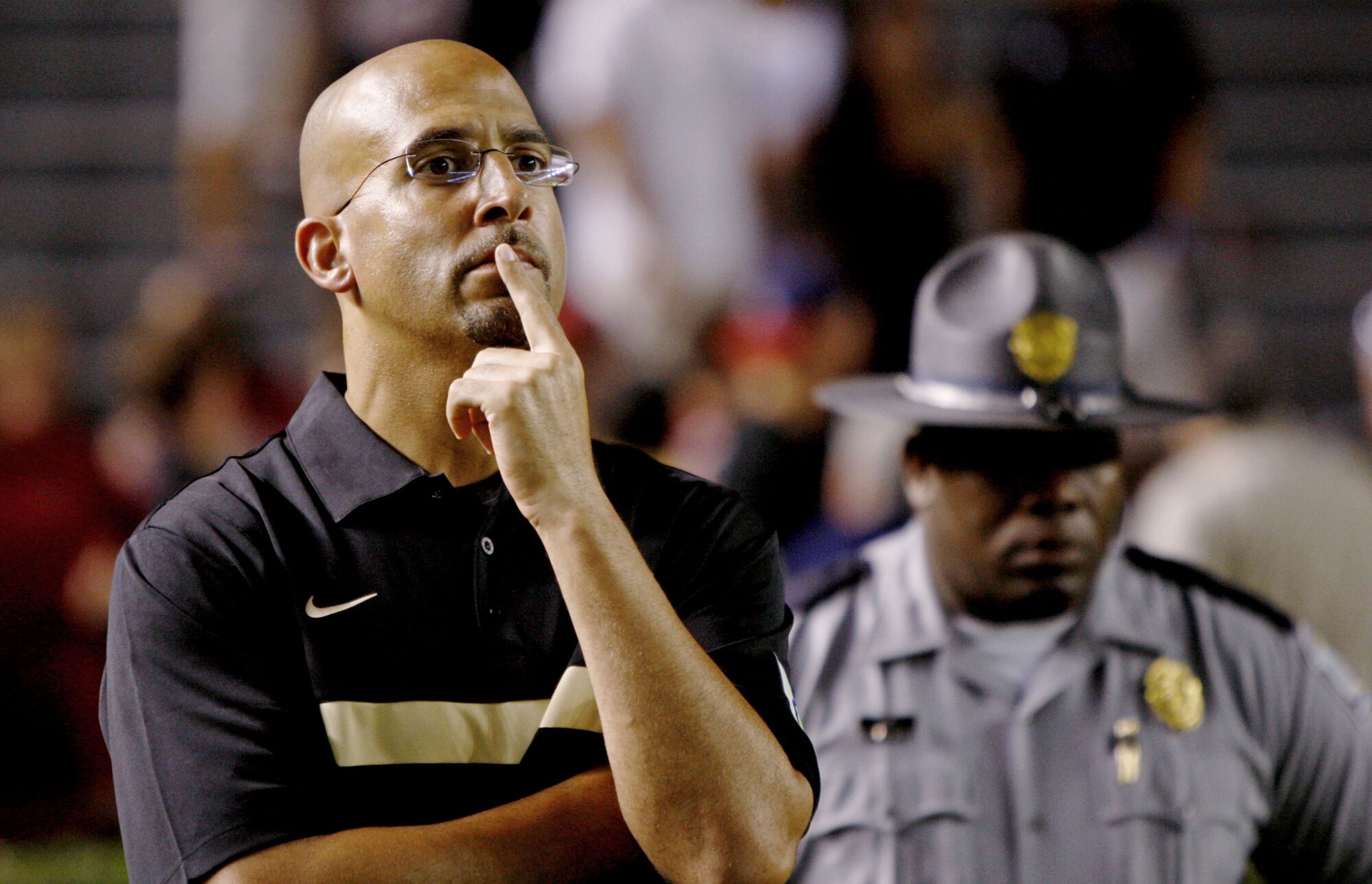 James Franklin, then the coach at Vanderbilt, waits for his team after a loss to South Carolina in 2011. 