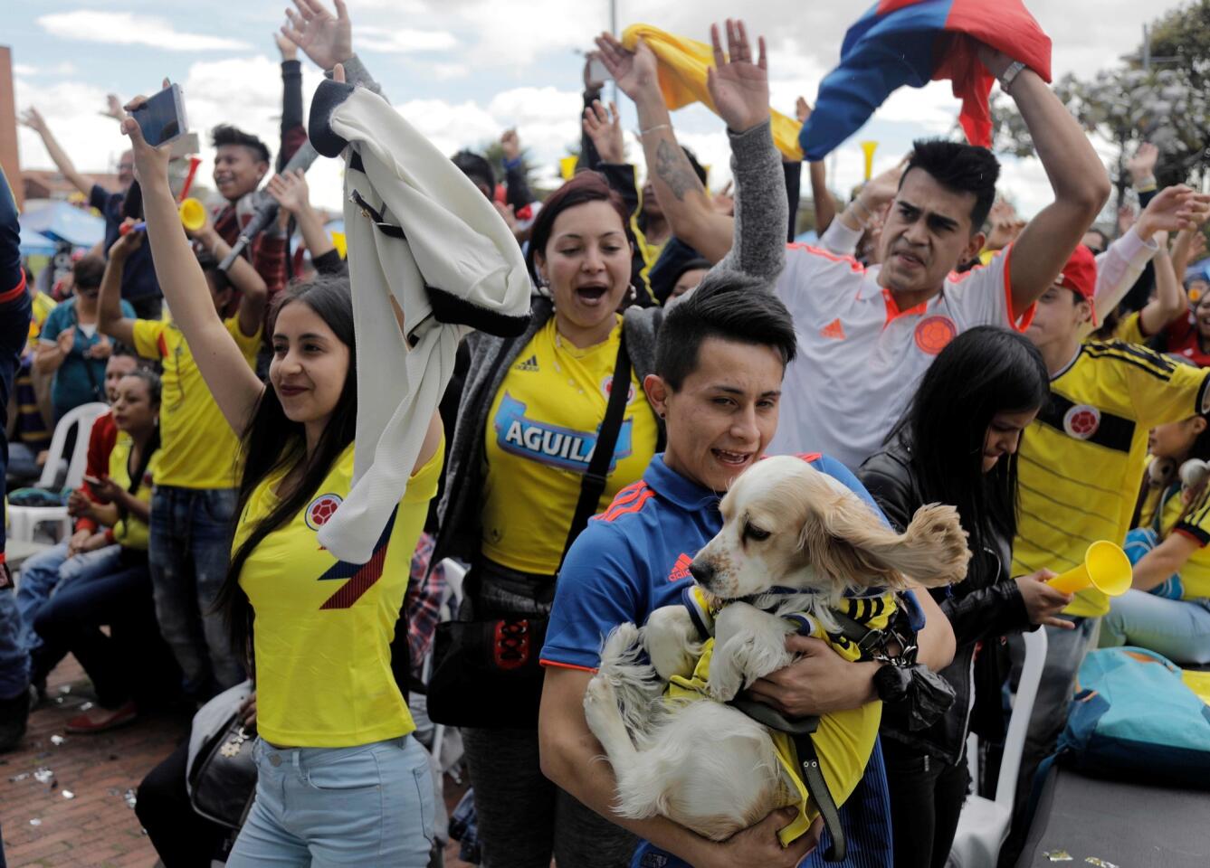 COLOMBIA-FBL-WC-2018-COL-POL-SUPPORTERS