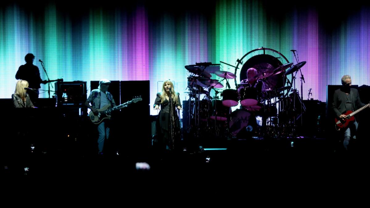 Fleetwood Mac performs Thursday night during the Blue Diamond Gala at Dodger Stadium.