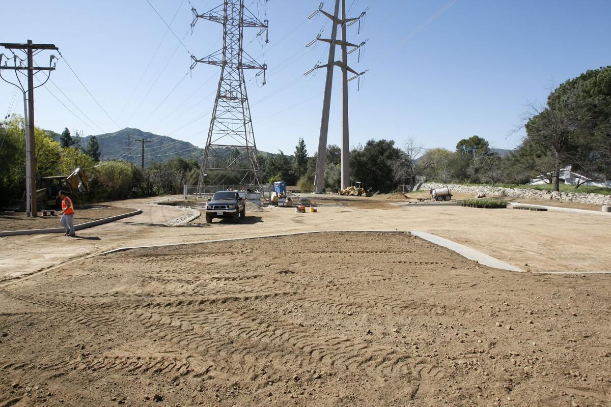 FILE PHOTO: City officials announced a new name for Passive Park: the Winery Channel Trailhead. The area, as pictured before completion back in February 2013, has a small parking lot and directs locals to trails at the corner of Indiana Avenue and Foothill Boulevard in La Cañada Flintridge.