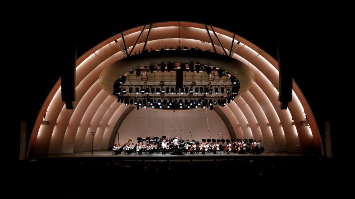 The LA Phil performs at the Hollywood Bowl.
