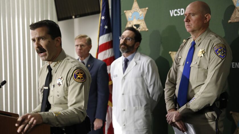Ventura County Sheriff Bill Ayub, speaking at a news conference Friday, said Sheriff's Sgt. Ron Helus was killed by friendly fire inside Borderline Bar and Grill while engaging a gunman inside the bar.