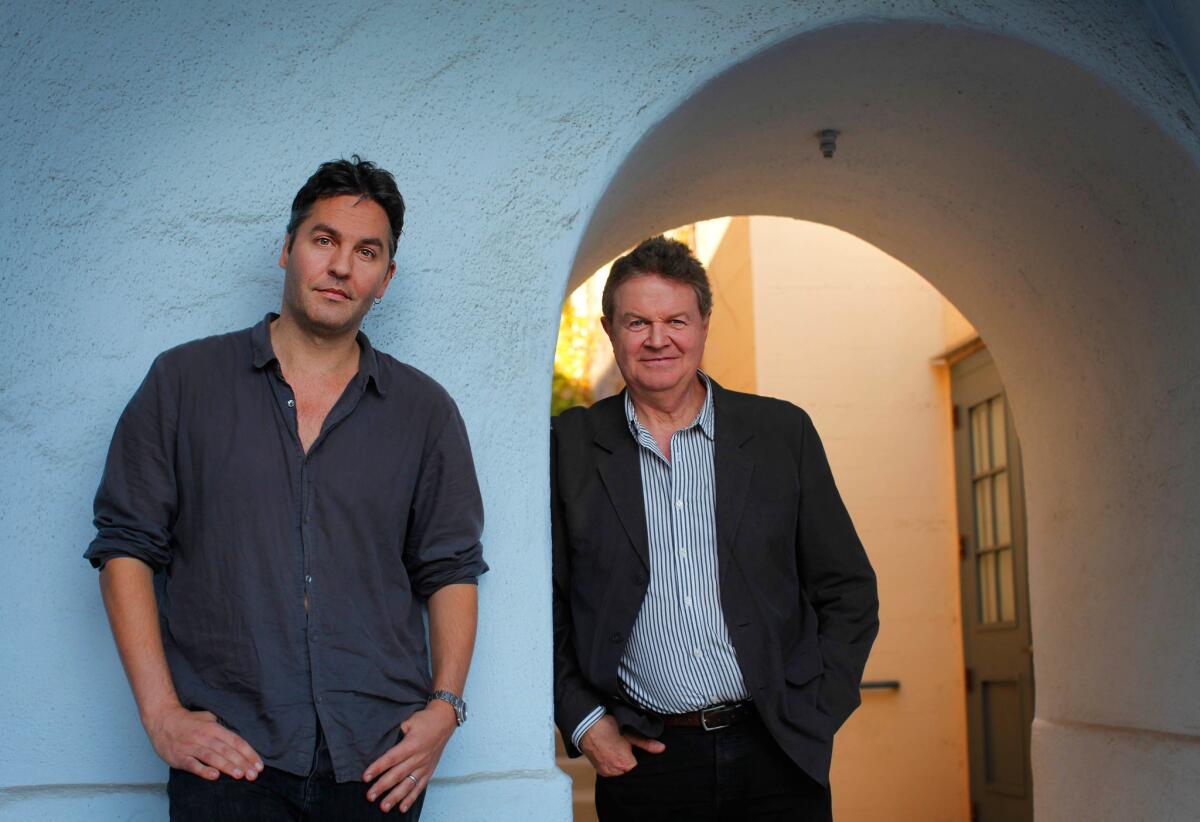 Writer Ol Parker, left, and Director John Madden of surprise hit film "The Best Exotic Marigold Hotel."