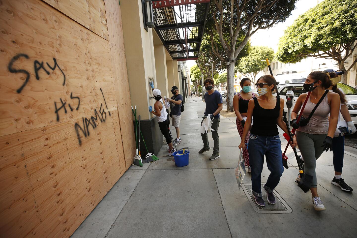 Cleaning up in Santa Monica.