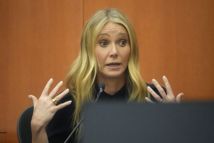 FILE - Gwyneth Paltrow testifies during her trial on March 24, 2023, in Park City, Utah. Paltrow's live-streamed trial over a 2016 collision at a posh Utah ski resort has drawn worldwide attention, spawning memes and sparking debate about the burden and power of celebrity. (AP Photo/Rick Bowmer, Pool, File)