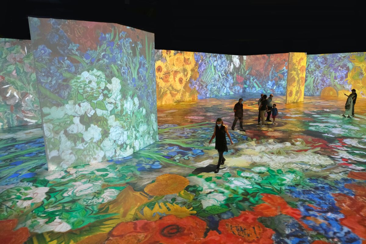 “Beyond van Gogh: The Immersive Experience” is a three-dimensional journey featuring 300 works of art by Vincent van Gogh.