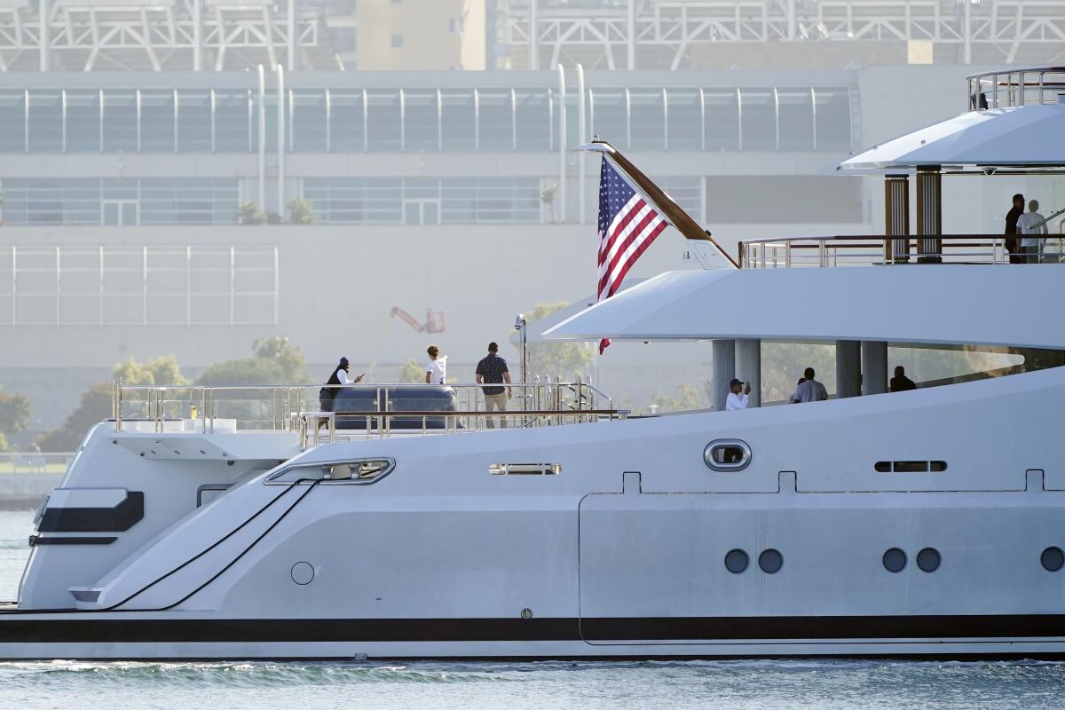 Superyacht arriving in port