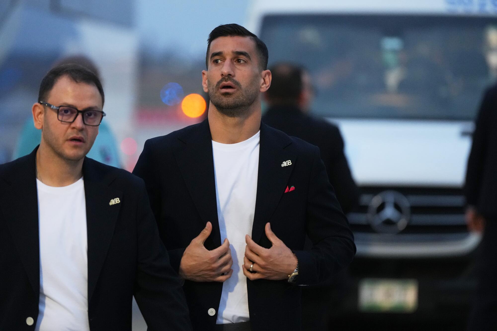 Iranian team wears #168 pins for airstrike victims ahead of World Cup - Los Angeles Times