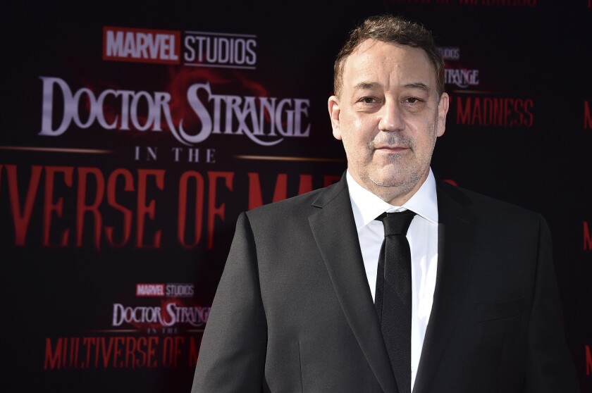 Director Sam Raimi arrives at the Los Angeles premiere of "Doctor Strange in the Multiverse of Madness," on Monday, May 2, 2022 at El Capitan Theatre. (Photo by Jordan Strauss/Invision/AP Images)