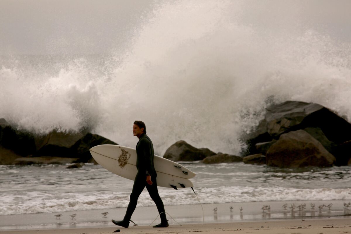 A tsunami advisory along the California coast did not keep surfers away from Venice Beach on Saturday. 