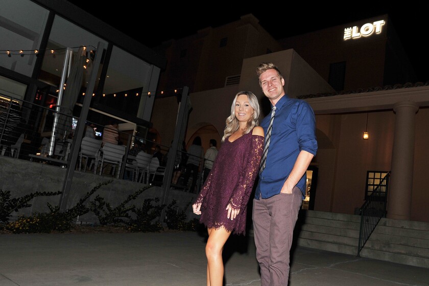 10.13.2016 -- Savannah Rye and Robert Keller at THE LOT in Point Loma, the first stop of their blind date. (Rick Nocon/ For The San Diego Union-Tribune)