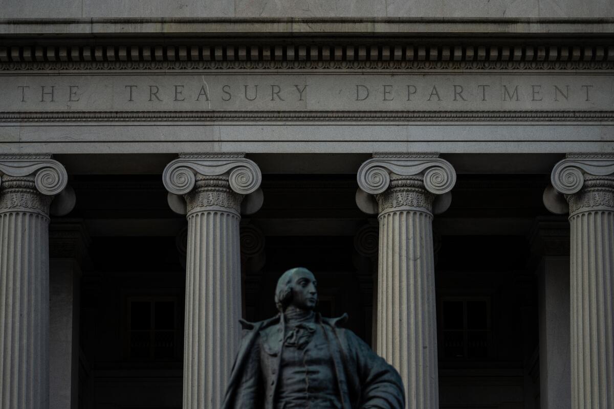The U.S. Treasury Building in Washington. 