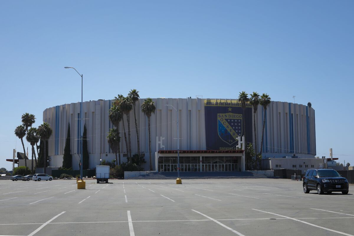 San Diego’s sports arena property includes the 16,000-seat arena, which opened in 1966.