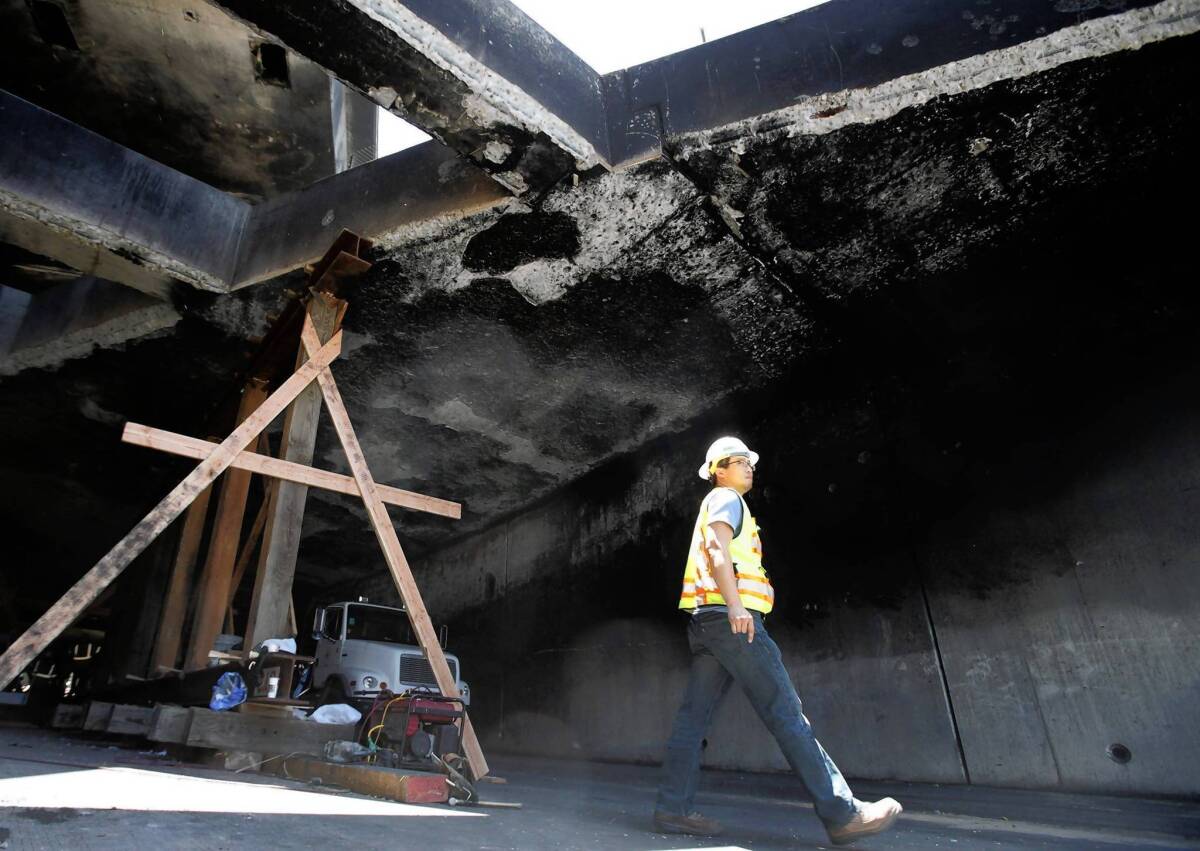Workers are racing to shore up a tunnel under the 5 Freeway north of downtown so all the freeway lanes can reopen. The tunnel, part of the connecter between the 2 and the 5 freeways, could be closed for months because of damage from a fiery tanker crash.