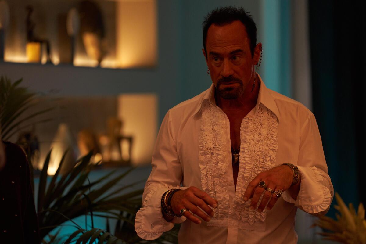Christopher Meloni plays a wild music executive in "Maxxx."