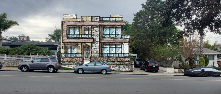 A rendering depicts a duplex planned for Nautilus Street across from La Jolla High School.