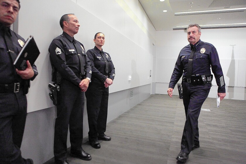 L.A. Police Chief Charlie Beck said he expects the Police Commission will adopt a change in how officer-involved shootings are decided and says he'll adjust the way he reviews cases.