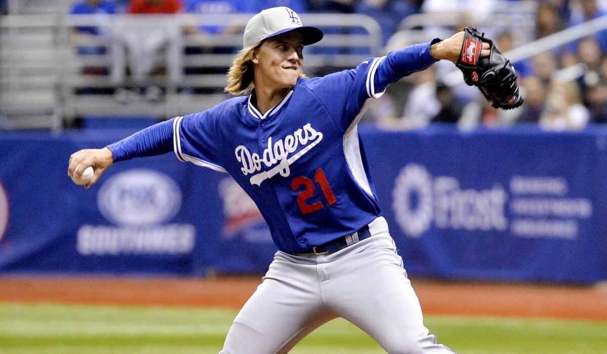 Dodgers starting pitcher Zack Greinke sruck out six in four innings of work Saturday.