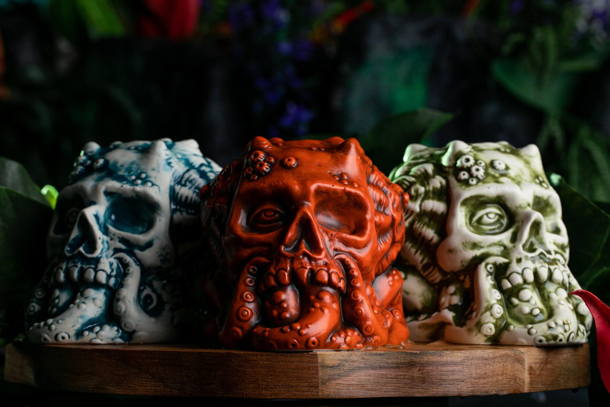 Strong Water Anaheim displays nods to tiki culture and custom mugs.