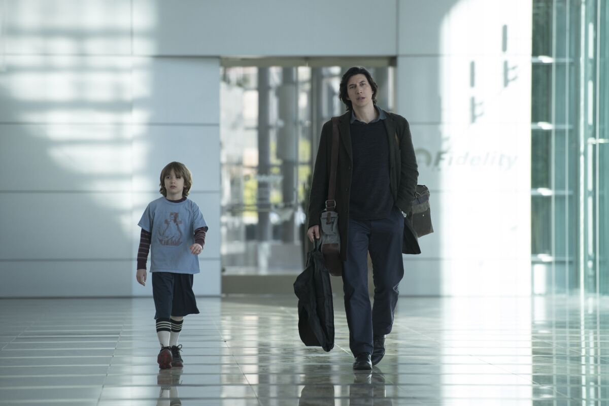 Azhy Robertson and Adam Driver in the movie "Marriage Story."