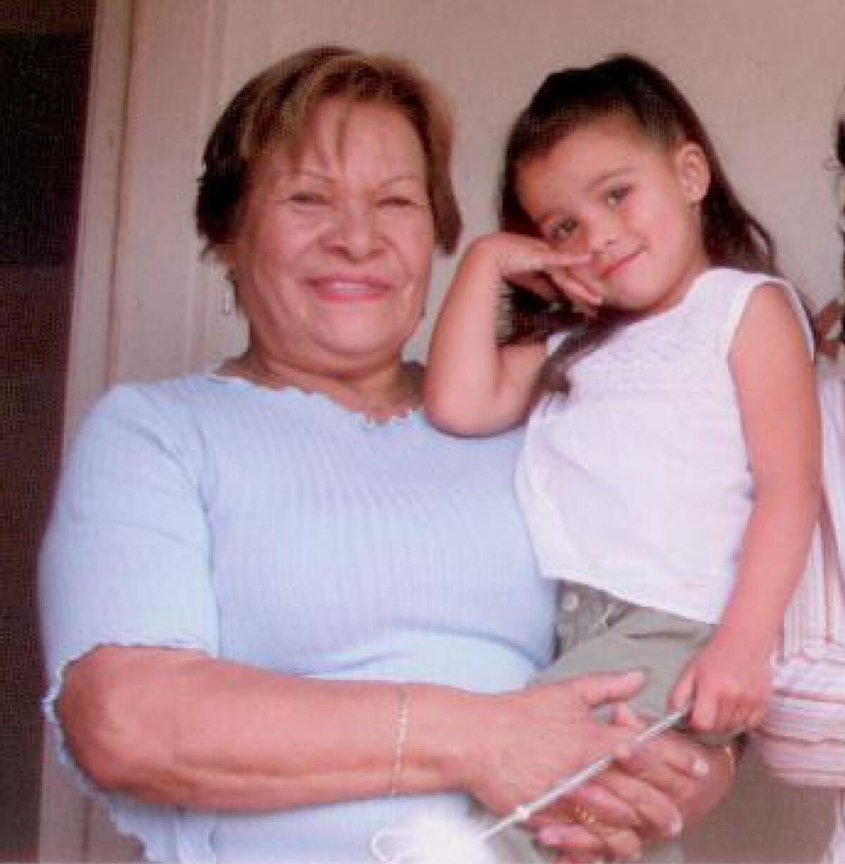 Isidra Huizar, pictured with one of her granddaughters, on a mailer for Jose Huizar's 2005 campaign.