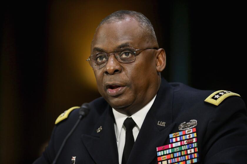 Retired Gen. Lloyd Austin III, former head of U.S. Central Command, testifies in September before the Senate Armed Services Committee about military operations against Islamic State.