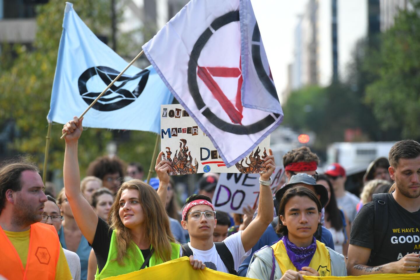 Global climate action week protest in Washington, D.C.