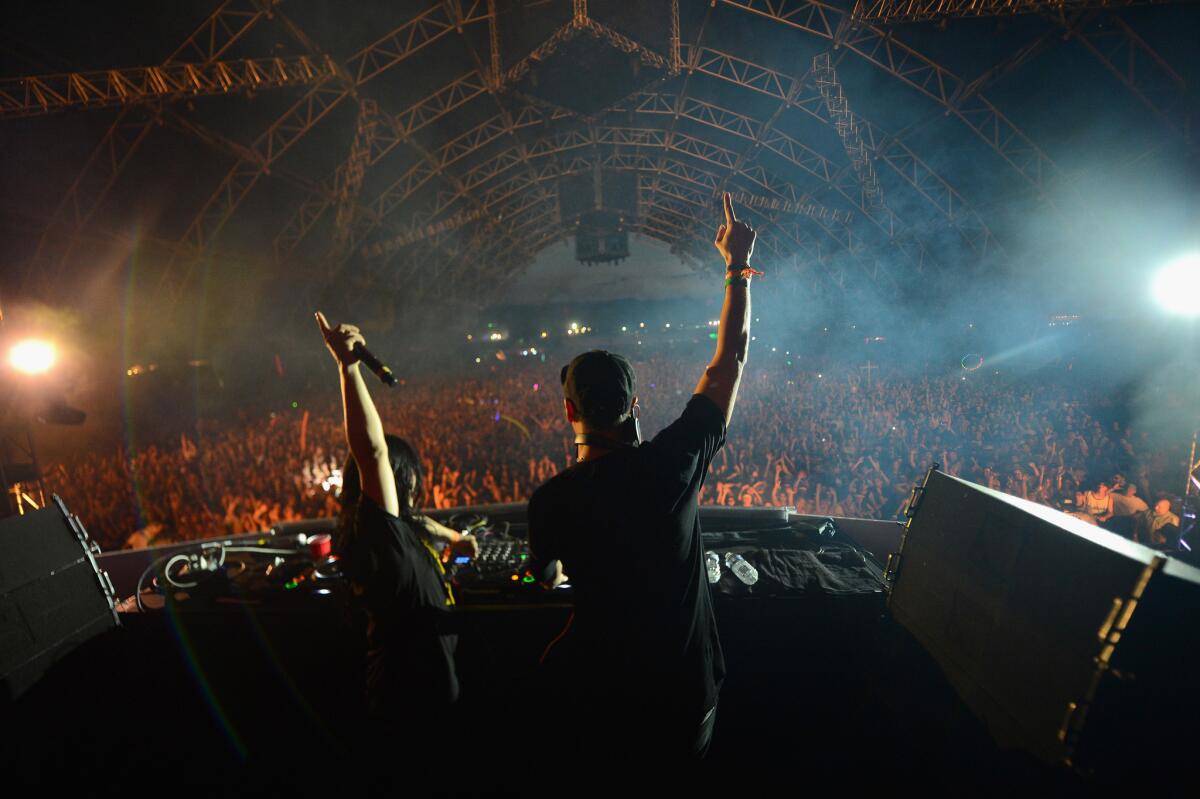 Skrillex, left, and Boys Noize of Dog Blood, at Coachella, will also be on the bill at HARD Summer 2013 in Los Angeles.