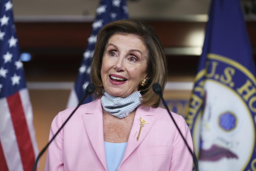 Speaker of the House Nancy Pelosi, D-Calif., meets with reporters at the Capitol in Washington, Wednesday, Aug. 25, 2021. (AP Photo/J. Scott Applewhite)