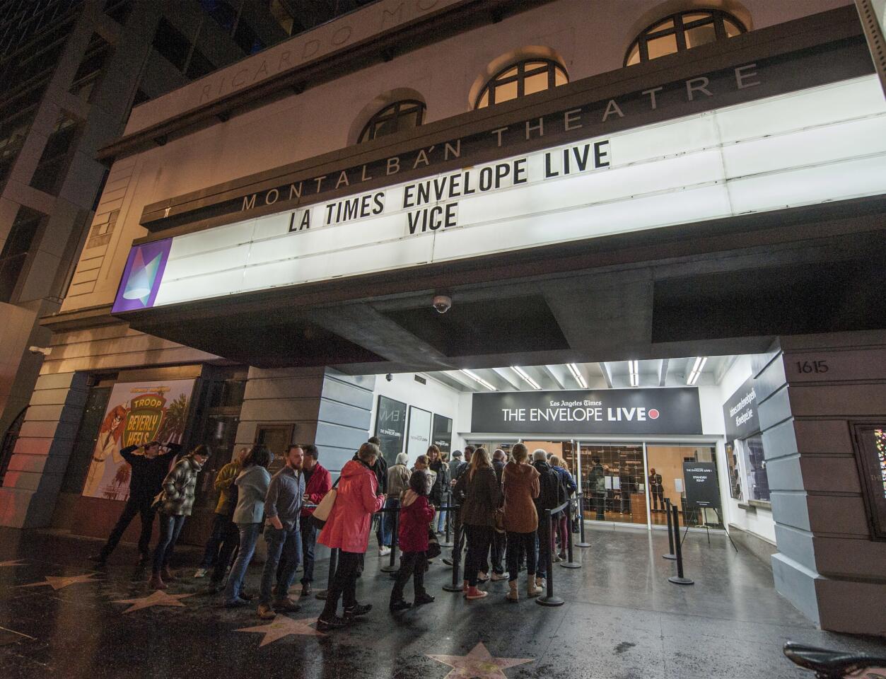 "Vice" was the subject of an L.A. Times Envelope Live screening and Q&A at the Montalbán in Hollywood.