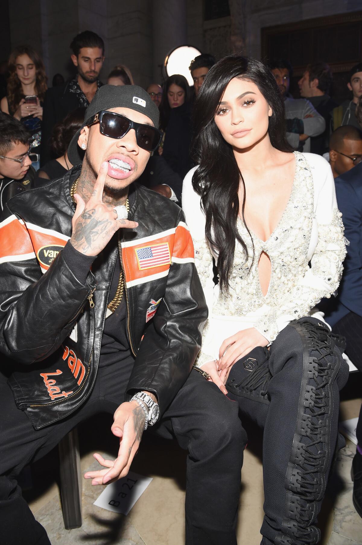 Tyga and ex-girlfriend Kylie Jenner at a New York fashion event on Feb. 13.