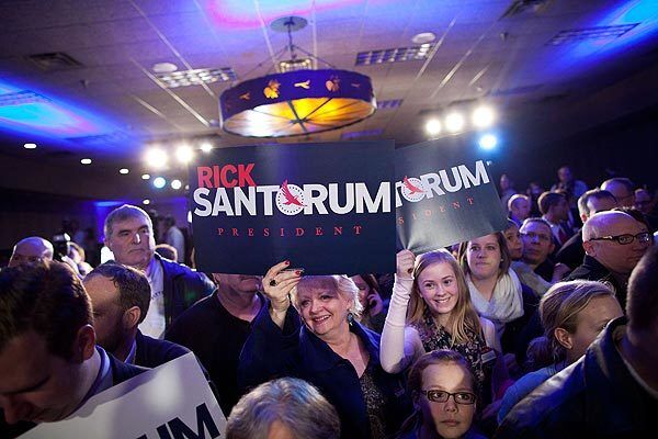 Supporters of Rick Santorum
