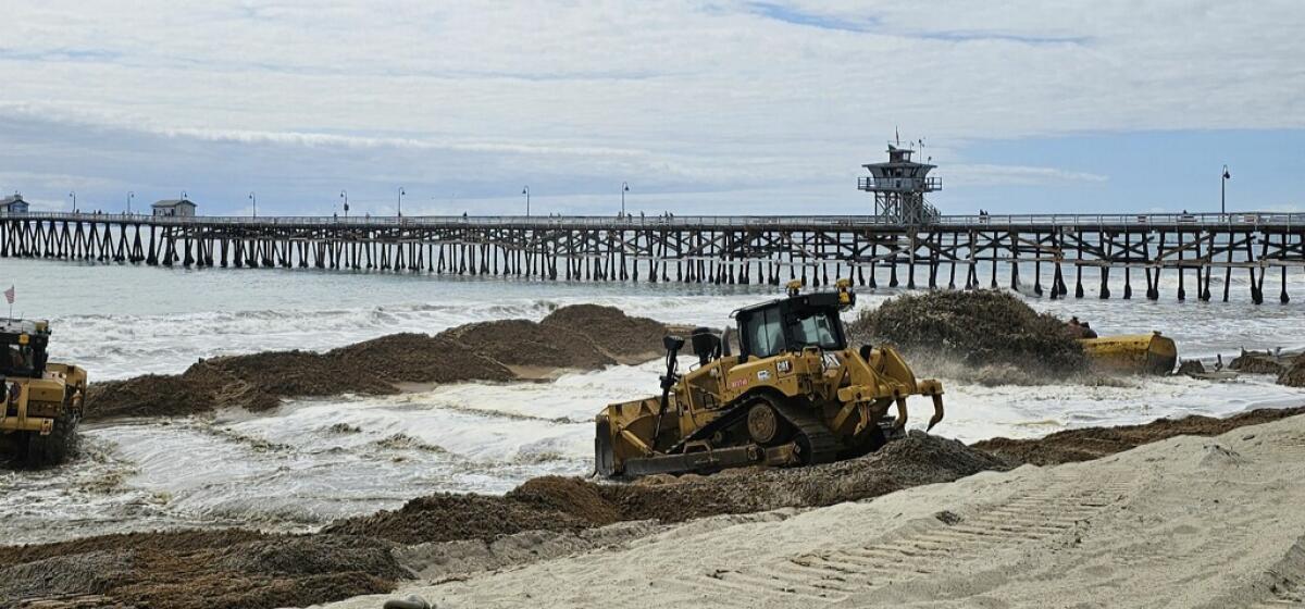 As part of a federally supported project, freshly pumped sand hit San Clemente's beaches on Thursday.