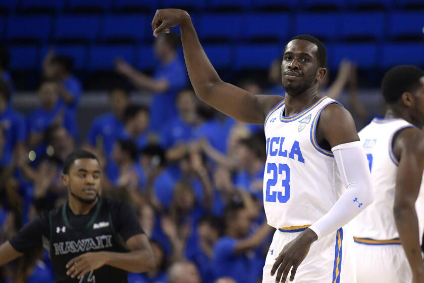 UCLA guard Prince Ali, shown during a game last season, had 12 points, six rebounds, three assists and two steals against UC Santa Barbara on Sunday.