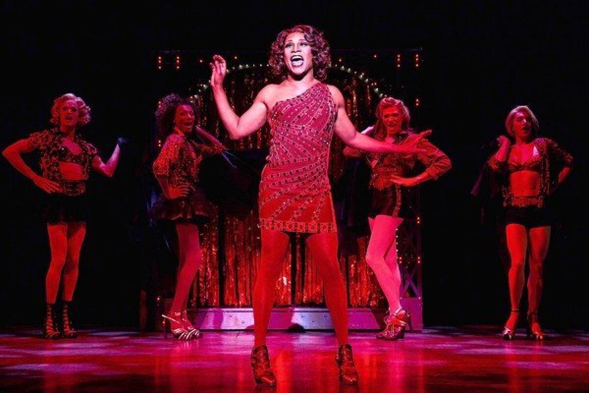 Billy Porter, center, in the Cyndi Lauper-scored "Kinky Boots."