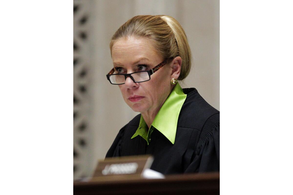 Wisconsin Supreme Court Chief Justice Annette Ziegler listens to arguments