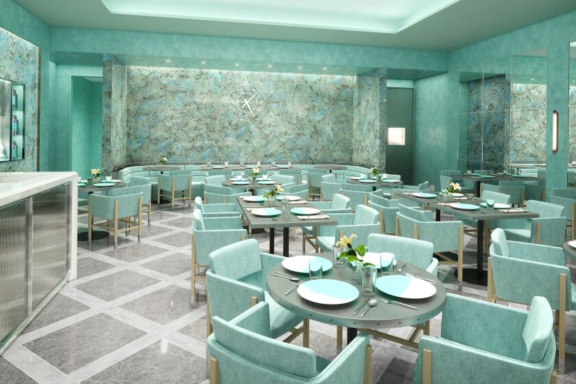 EMBARGOED UNTIL 10/19/2020 @ 8 A.M. - Rendering of the new Tiffany & Co. store's Blue Box Cafe in South Coast Plaza.