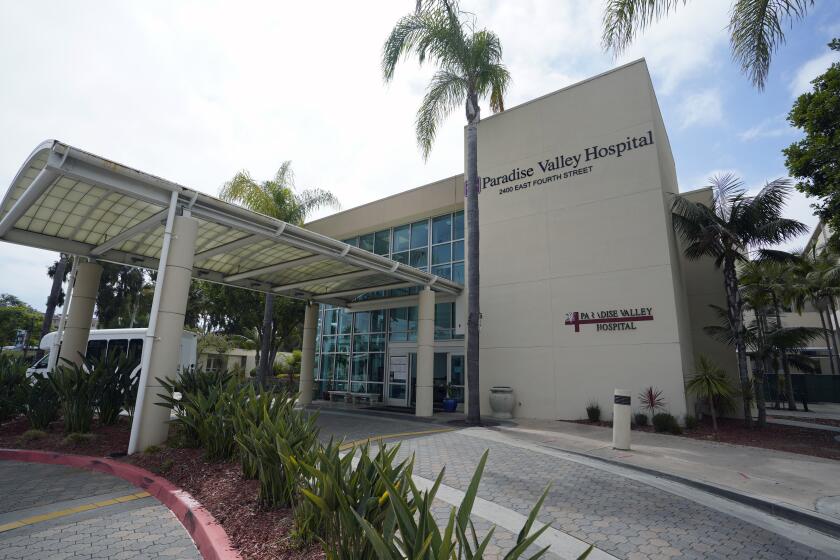 Paradise Valley Hospital June 24th, 2020 in National City. Speaking to doctors, nurses and healthcare staff helping patients with Covid-19 at three South Bay hospitals.