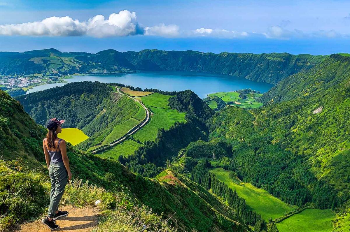 Sete Cidades lake on Sao Miguel Island Azores island