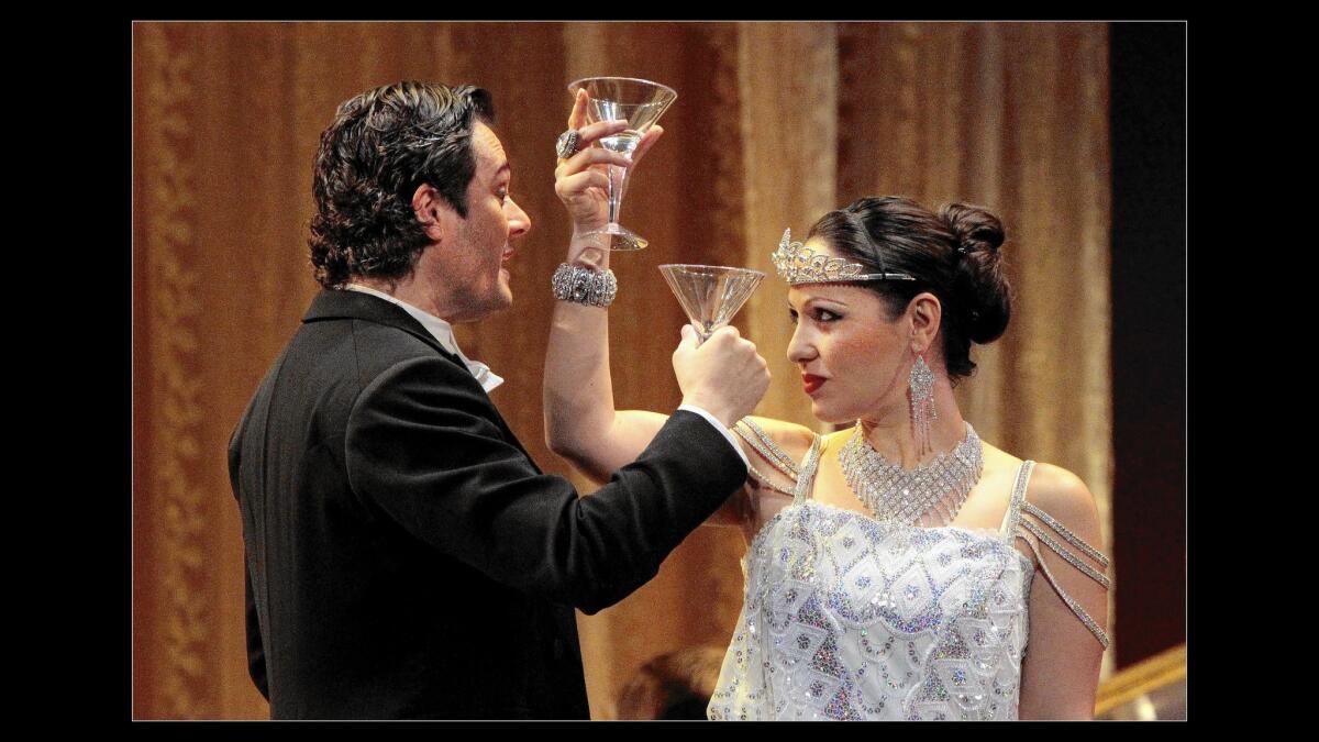 Nino Machaidze as Violetta and Arturo Chacón-Cruz as Alfredo in L.A. Opera's "La Traviata."
