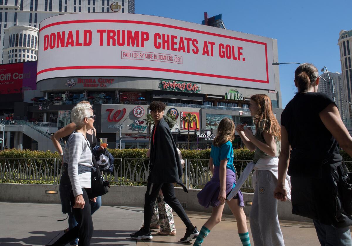 Michael Bloomberg digital billboard in Las Vegas.