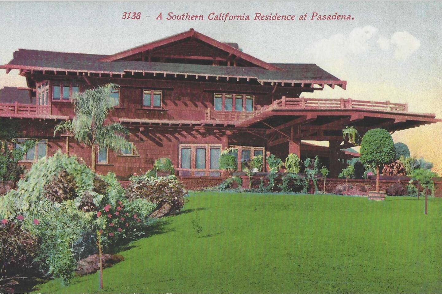 Vintage postcard: Pasadena Craftsman