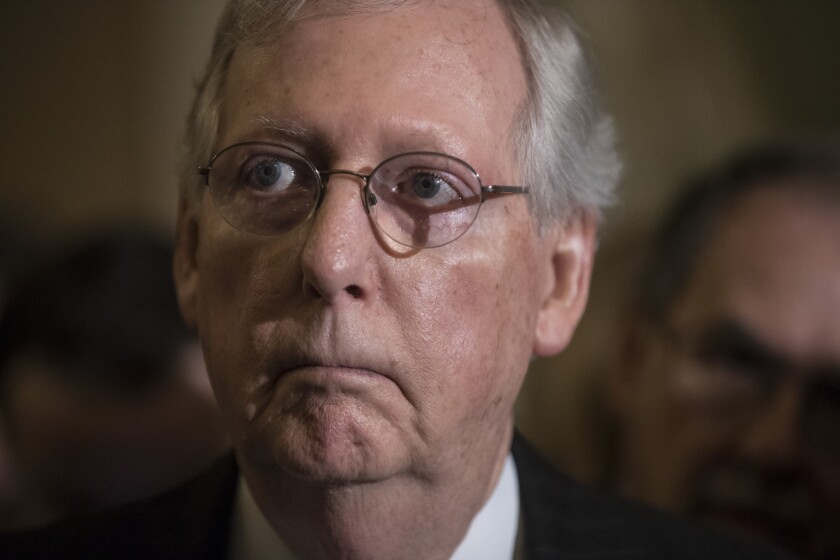 Senate Majority Leader Mitch McConnell (R-Ky.) has made clear he doesn't feel the evidence to date justifies impeachment.