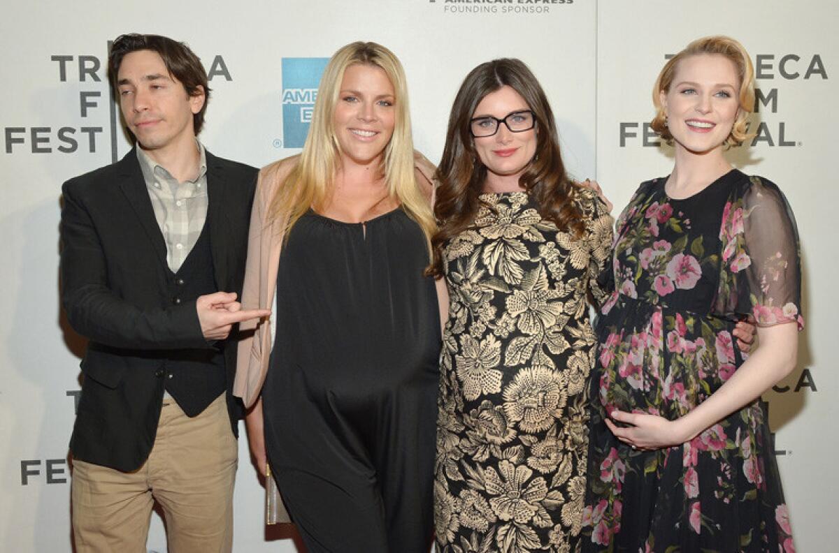 "A Case of You" writer Justin Long, Busy Philipps, director Kat Coiro and Evan Rachel Wood attend the film's world premiere during the 2013 Tribeca Film Festival on April 21, 2013, in New York City.