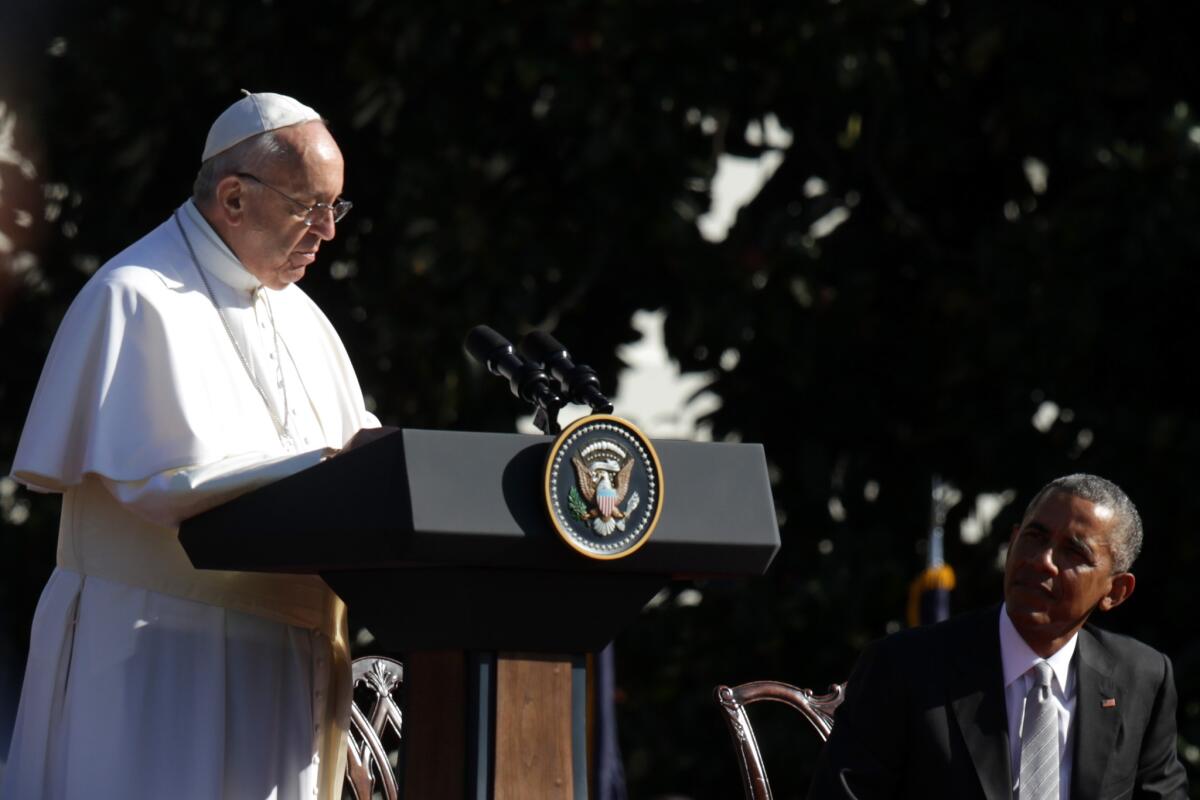 The Pope begins his first trip to the United States at the White House followed by a visit to St. Matthew's Cathedral, and will then hold a Mass on the grounds of the Basilica of the National Shrine of the Immaculate Conception.