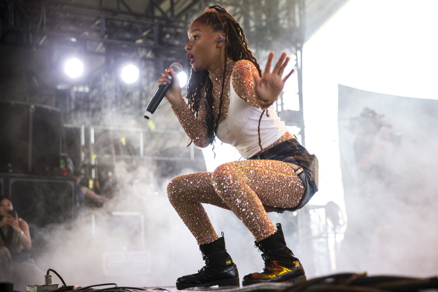 Musician Chloe Bailey of Chloe x Halle performs during Day 2 of the Coachella Valley Arts and Music Festival on April 14.