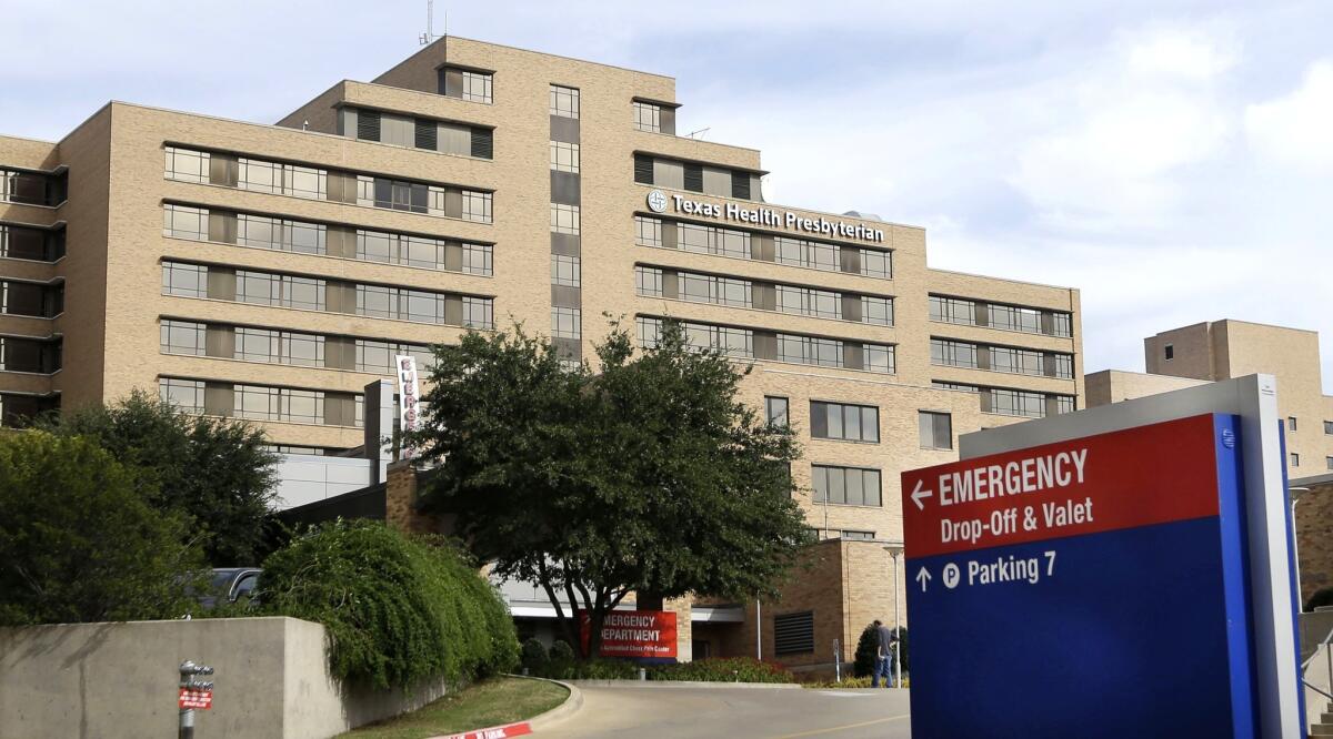 Texas Health Presbyterian Hospital in Dallas, where Ebola patient Thomas Eric Duncan was treated.