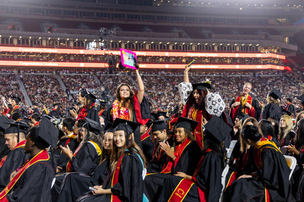 Coliseum Graduation USC commencement takes place at the Coliseum with a drone show ...