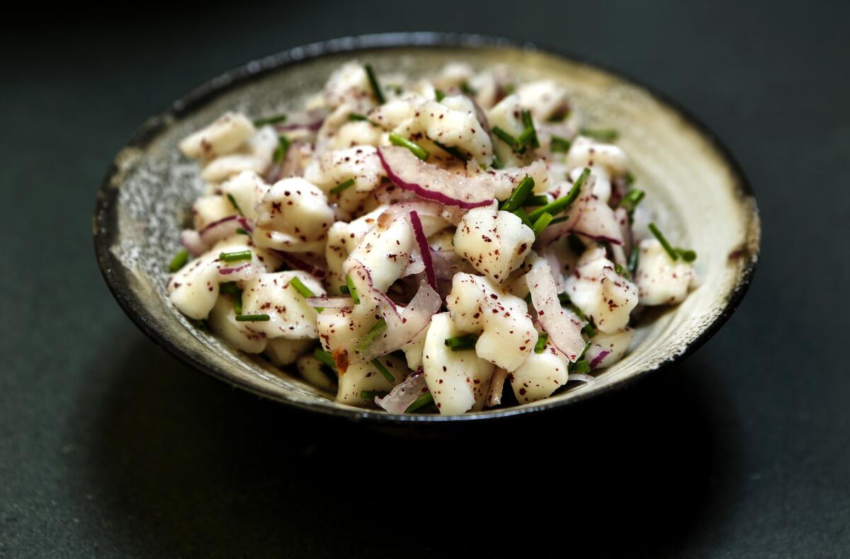 Ceviche spiced with sumac and Aleppo pepper